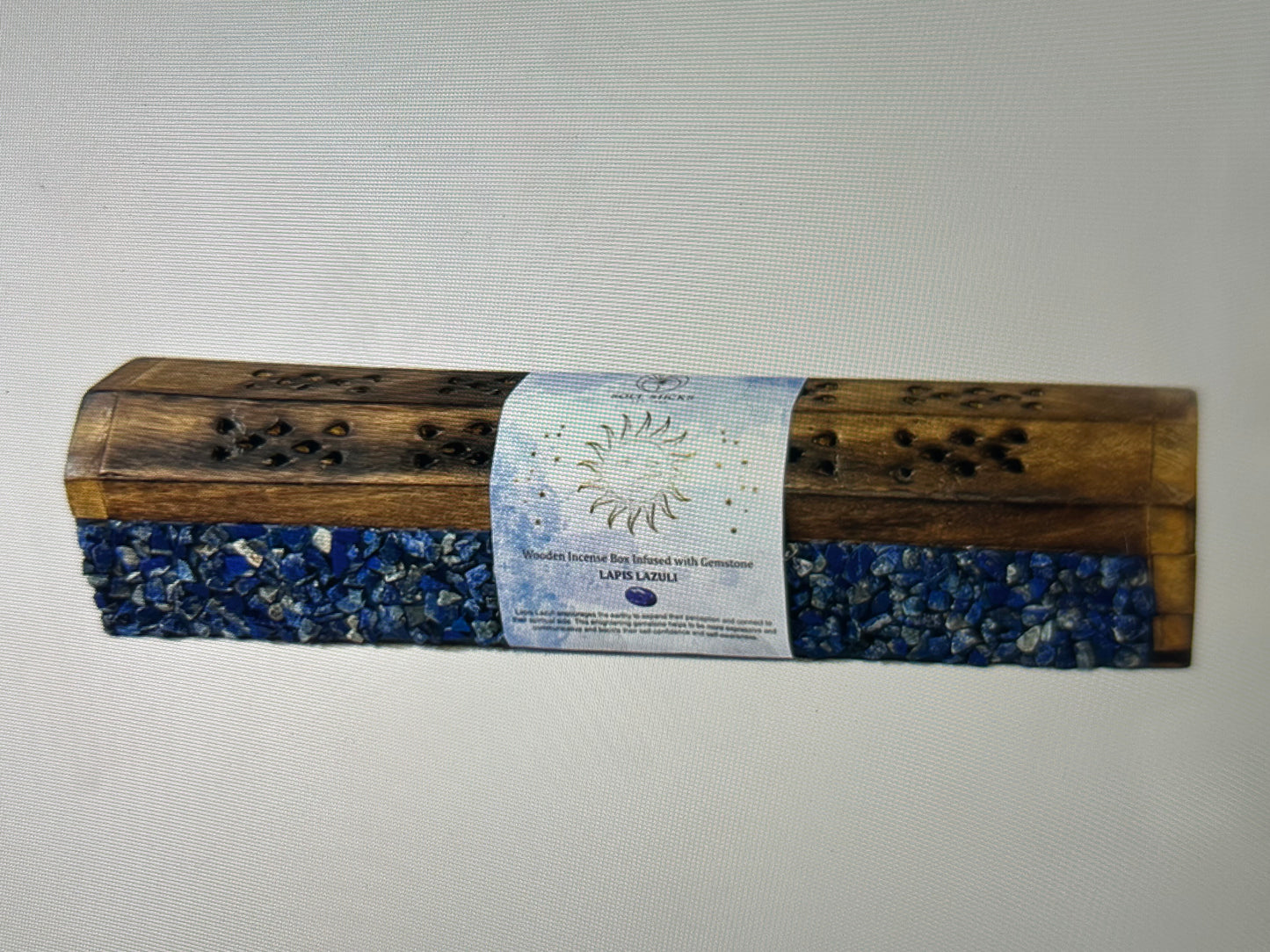 Lapis Lazul Elements Wooden Coffin Box