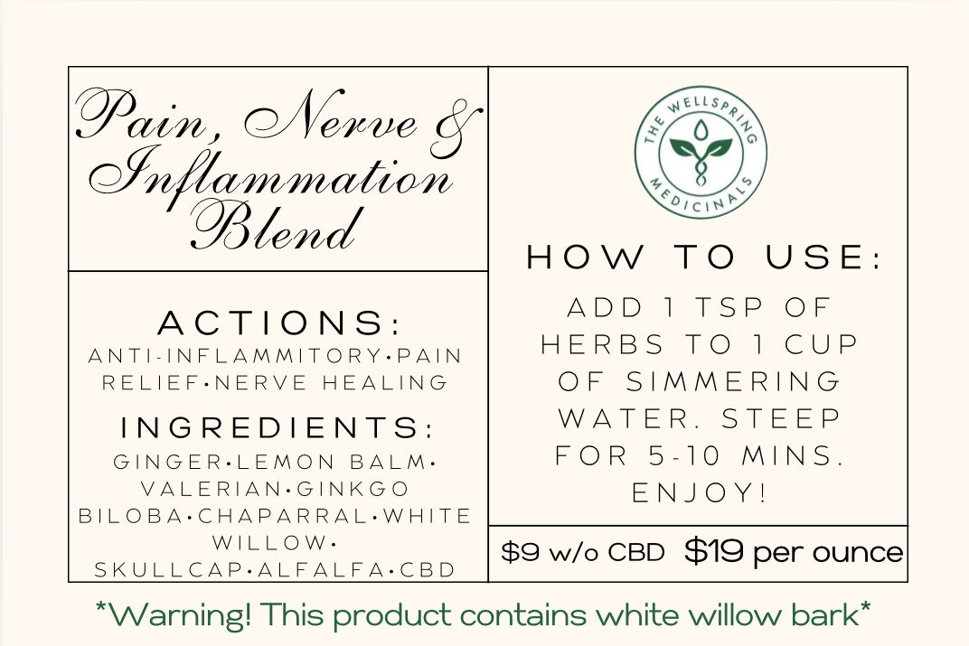 Pain, Nerve and inflammation blend (contains willow)
