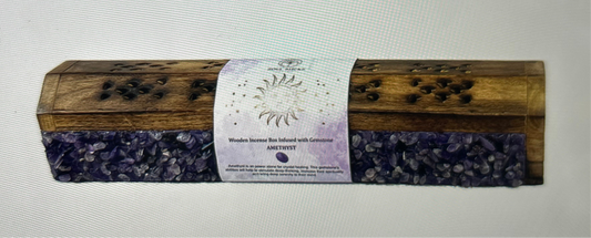 Amethyst Elements Wooden Coffin Box