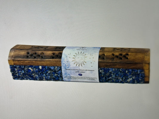 Lapis Lazul Elements Wooden Coffin Box