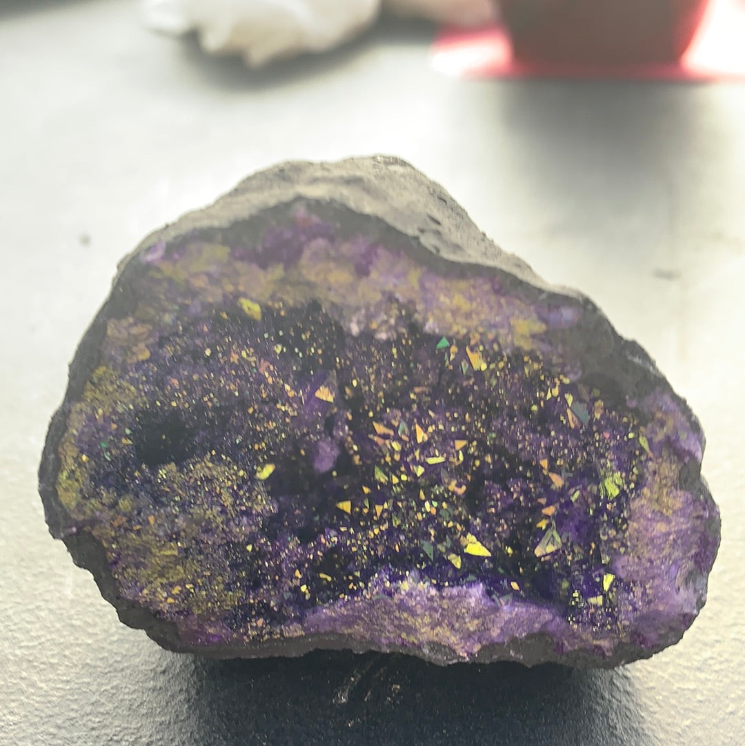 Purple & Pyrite Geode